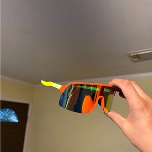 Oakley Men’s Orange & Yellow Shield Sunglasses